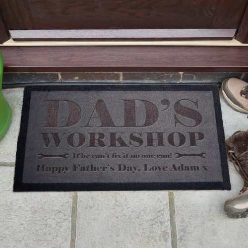 personalised Dad's Workshop Doormat