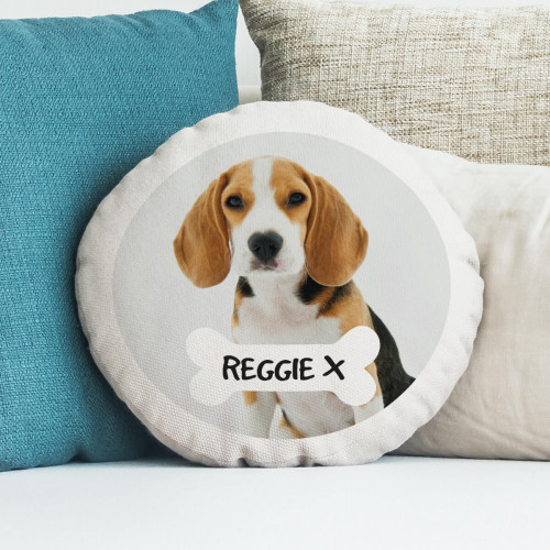 personalised dog bone photo cushion