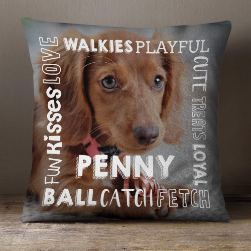 personalised Dog Qualities Cushion18x18" (White)