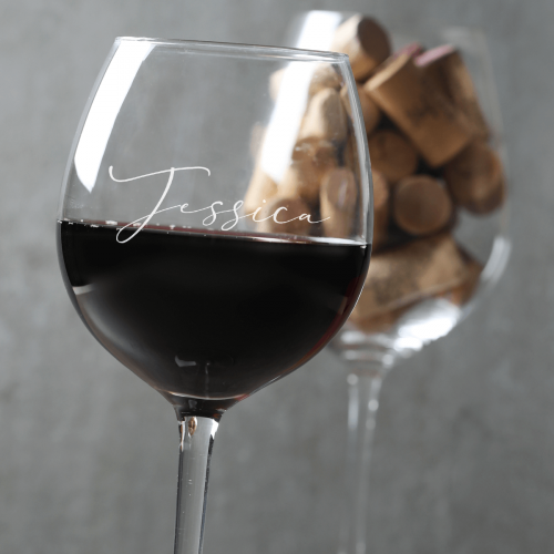 Elegant Name Personalised Wine Glass