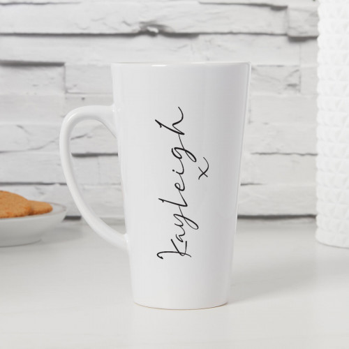 personalised Elegant Side Name Tall Latte Mug
