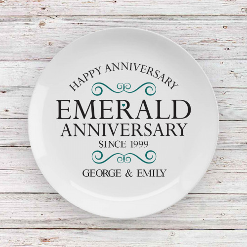 personalised Emerald Anniversary Plate