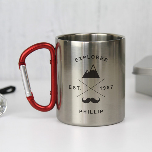 personalised Explorer Carabiner Mug