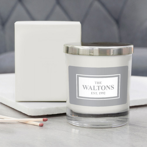 personalised Family Name Personalised Candle