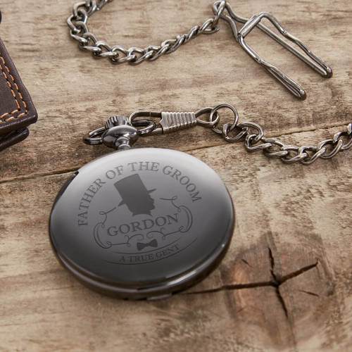 personalised Gun Metal Pocket Watch