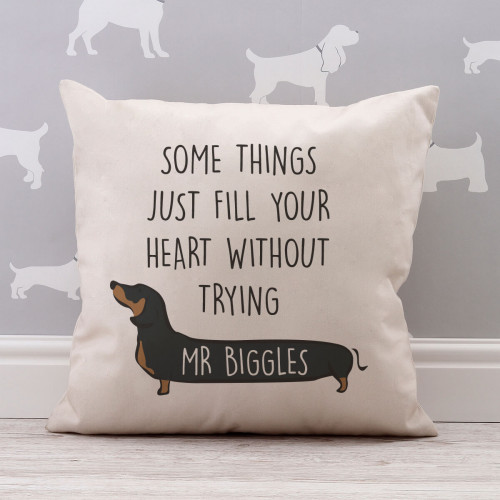 personalised Sausage Dog Cotton Cushion