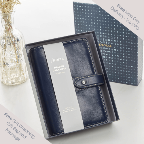 Filofax Malden 2025 Leather Organiser Navy
