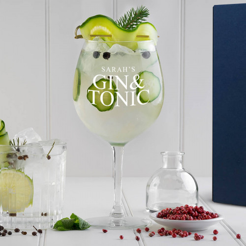 Gin and Tonic Personalised Gin Glass