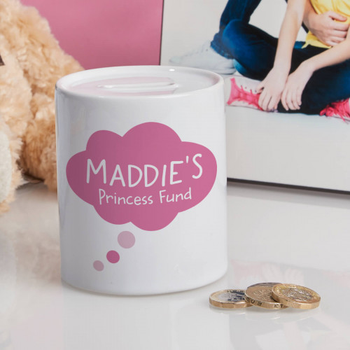 personalised Girls Dream Bubble Personalised Money Box