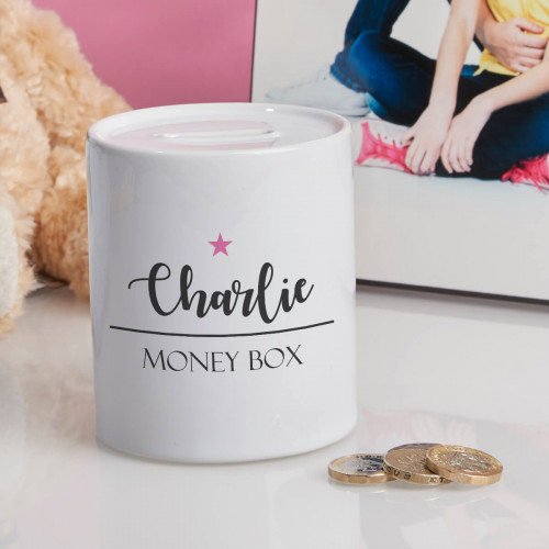personalised girls star name money box