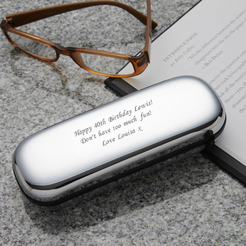40th Birthday Chrome Personalised Glasses Case