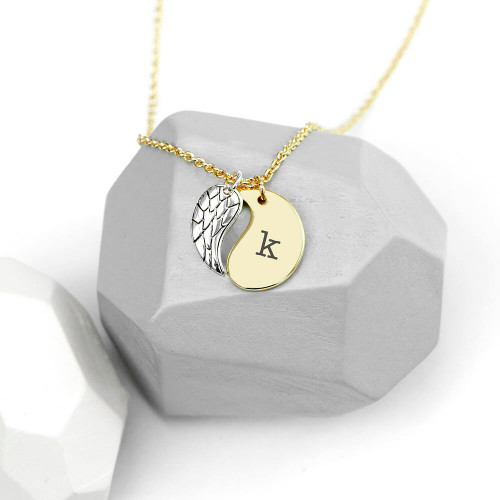 personalised Angel Wing Necklace