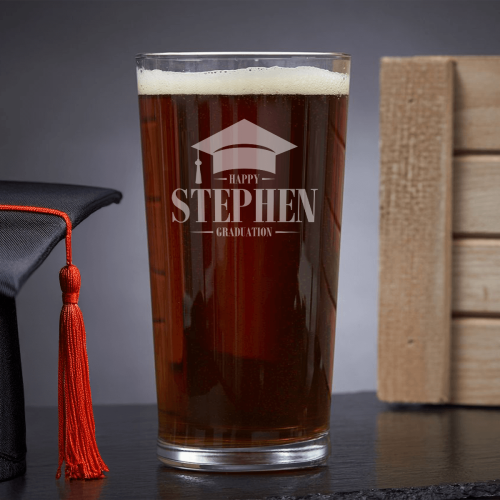 Graduation Cap Pint Glass