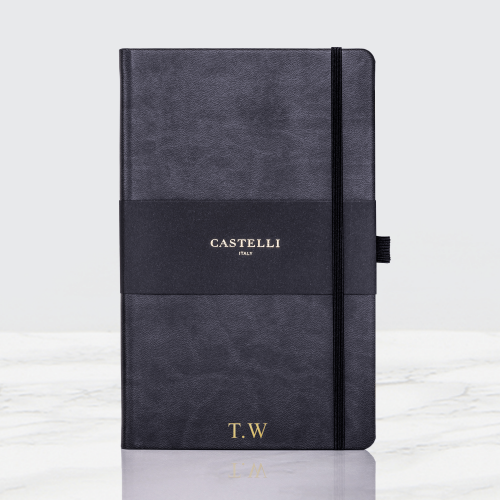 Personalised Graphite Black Castelli Notebook