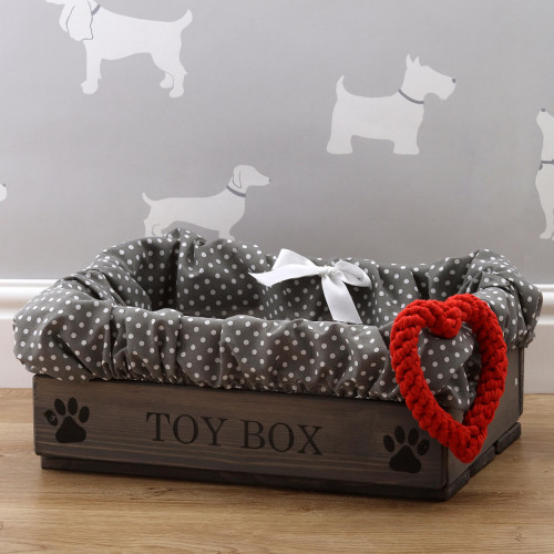 Personalised Grey Toy Box