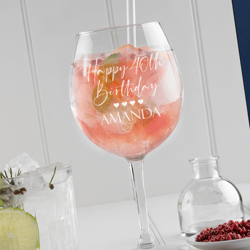 Happy 40th Birthday Gin Glass