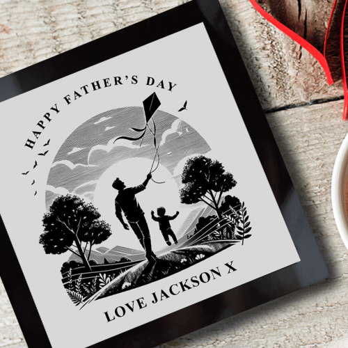 Personalised Black Glass Coaster