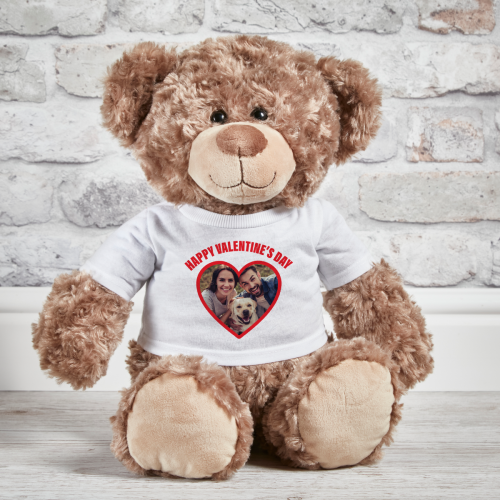 Happy Valentines Day Photo Heart Large Superhero Bear