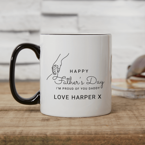 personalised two tone black mug