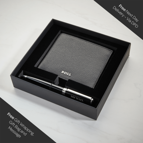 Hugo Boss Black Ballpoint Pen & Wallet
