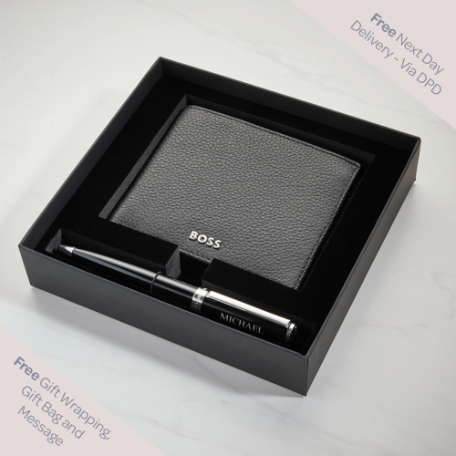 Hugo Boss Black Wallet & Ballpoint Pen Gift Set