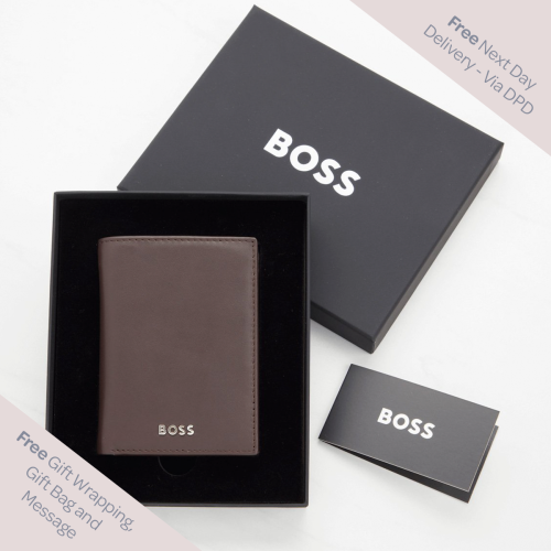 Hugo Boss Classic Smooth Card Holder - Brown