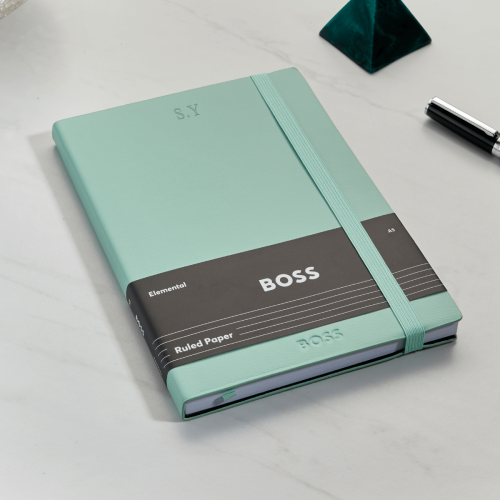Hugo Boss Elemental Green Lined Notebook 