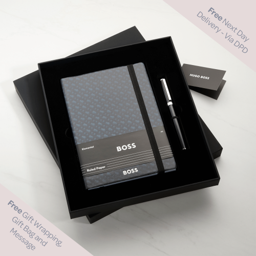 Hugo Boss Roller Ball & A5 (Ruled) Note Pad