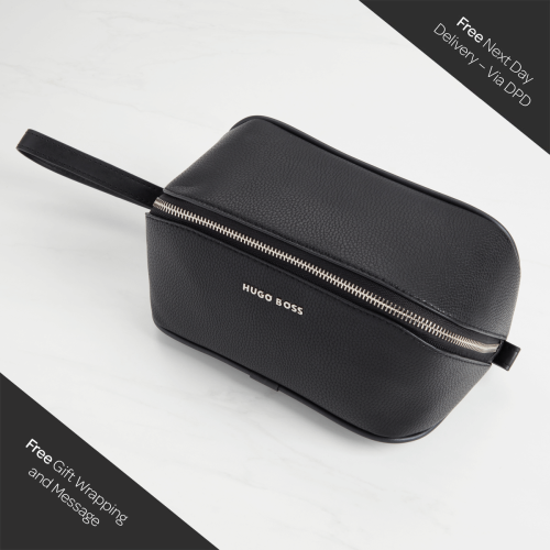 Hugo Boss Storyline Wash Bag - Grained Black