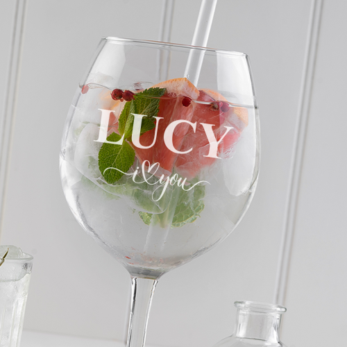 I Heart You Gin Glass 