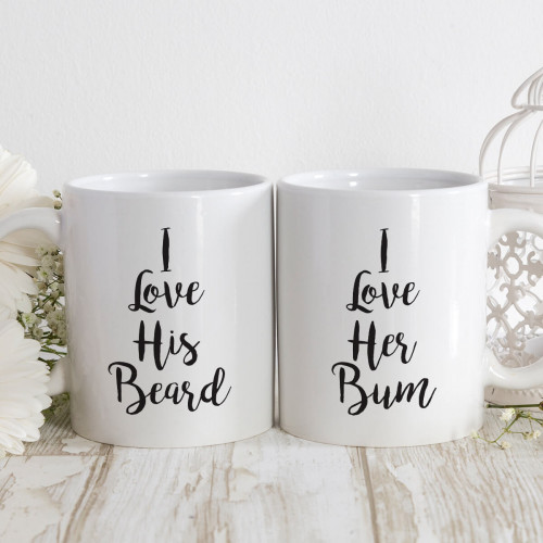 personalised I love his her double mug