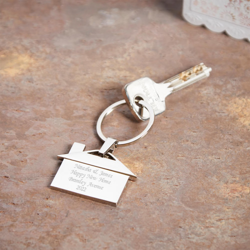 personalised Large House Shaped Keyring