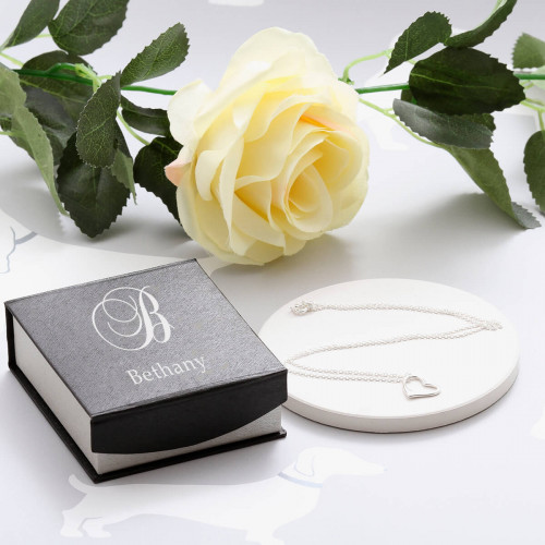 personalised Initial Silver Heart Pendant