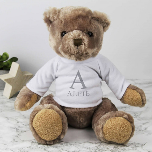 personalised Initial Name Cuddly Bear