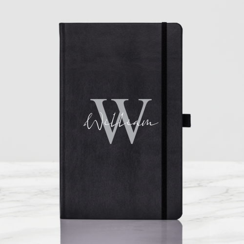 Initial Name Black Castelli Notebook