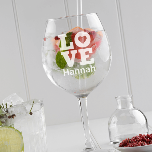 L O V E Gin glass