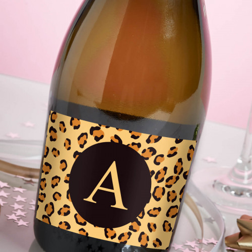 Leopard Print Monogram Prosecco (Personalised)