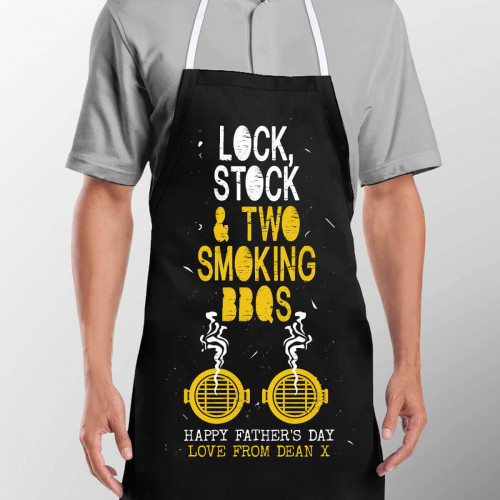 personalised Lock Stock Mens Apron 
