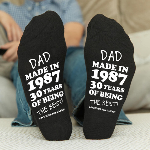 personalised Made in Year Black Socks