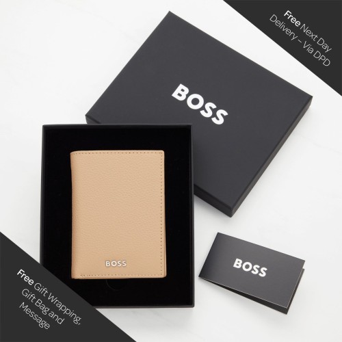 Hugo Boss Classic Grained Card Holder - Camel