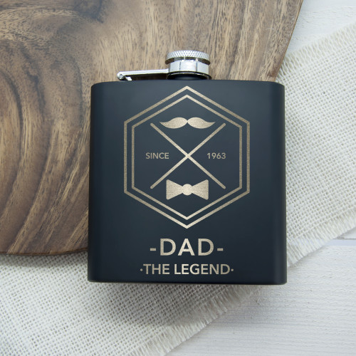 LEGEND DAD'S BLACK HIP FLASK