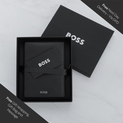 Hugo Boss Classic Smooth Passport Holder - Black