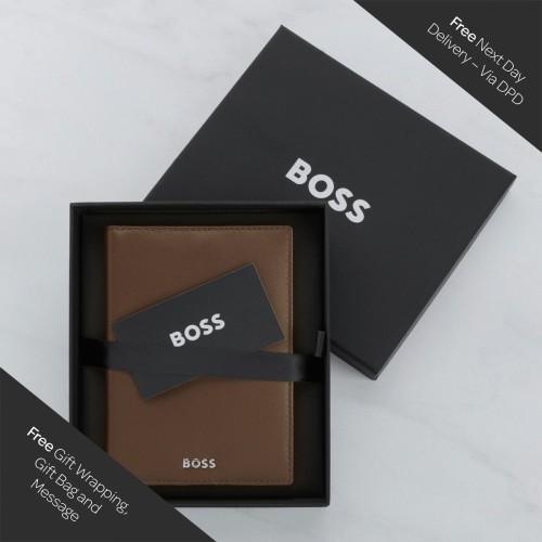 Hugo Boss Classic Smooth Passport Holder - Brown