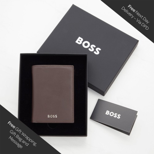 Hugo Boss Classic Smooth Card Holder - Brown
