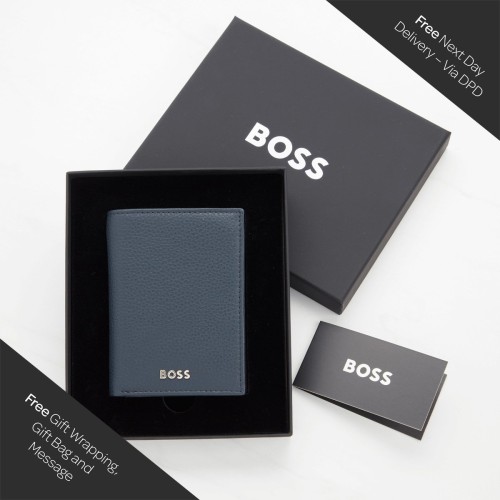Hugo Boss Classic Grained Card Holder - Navy