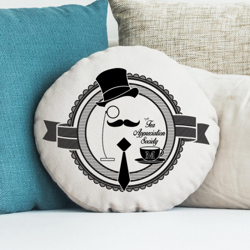 personalised Tea Appreciation Society Round Cushion 18"