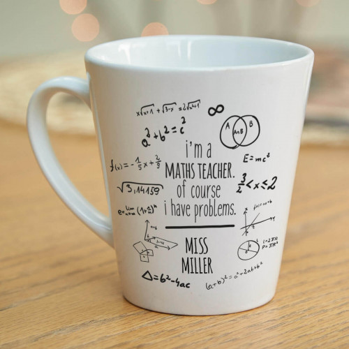 personalised Math Problems Latte Coffee Mug