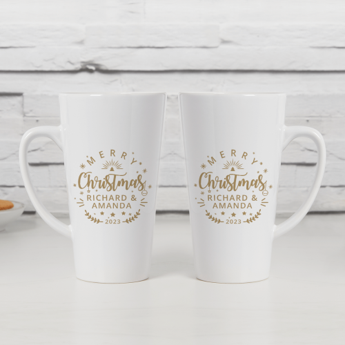 Merry Christmas Couple Double Duraglaze Tall Latte 17 oz