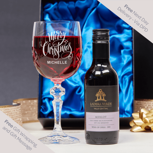 Merry Christmas Glass Goblet Gift Set 