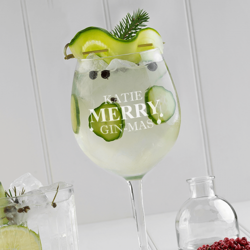 Merry Ginmas Gin Glass